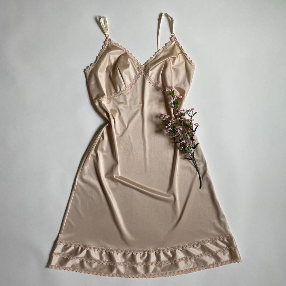 Vintage beige slip dress